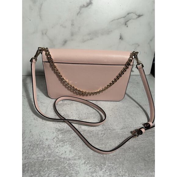 Kate Spade Madison KC430 Saffiano Leather Flap Crossbody Bag Conch Pink NEW - Picture 4 of 14